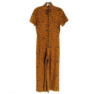 Free People Leopard Print One Piece Jumpsuit